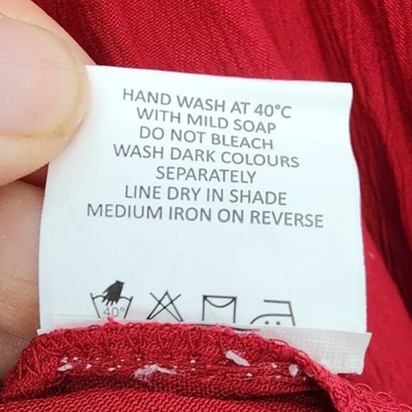 New NWT Itse Embroidered Long Sleeve Red Top Medium Boho - Picture 9 of 10